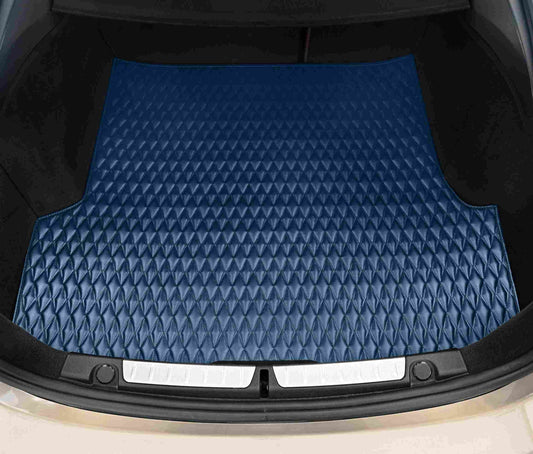 Tapis de Coffre sur Mesure Premium Luxus – Motif Double Losange Bleu Nuit