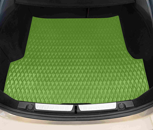 Tapis de Coffre sur Mesure Premium Luxus – Motif Double Losange Vert Electrique