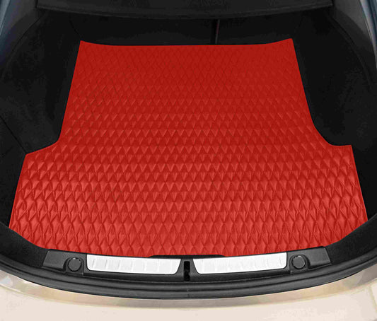 Tapis de Coffre sur Mesure Premium Luxus – Motif Double Losange Rouge Ferrari