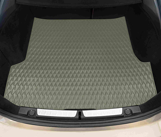 Tapis de Coffre sur Mesure Premium Luxus – Motif Double Losange Brun Kaki