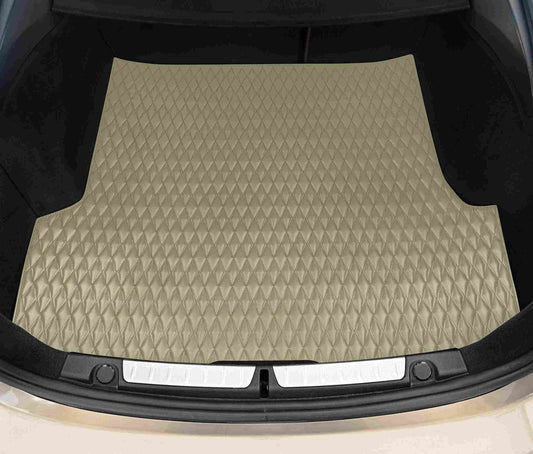 Tapis de Coffre sur Mesure Premium Luxus – Motif Double Losange Beige Crème