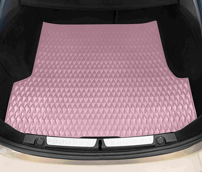Tapis de Coffre sur Mesure Premium Luxus – Motif Double Losange Rose Céleste