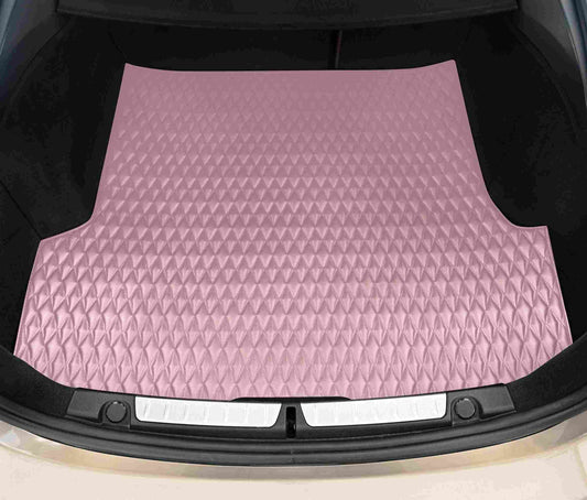 Tapis de Coffre sur Mesure Premium Luxus – Motif Double Losange Rose Céleste