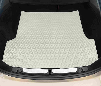 Tapis de Coffre sur Mesure Premium Luxus – Motif Double Losange Blanc Neige