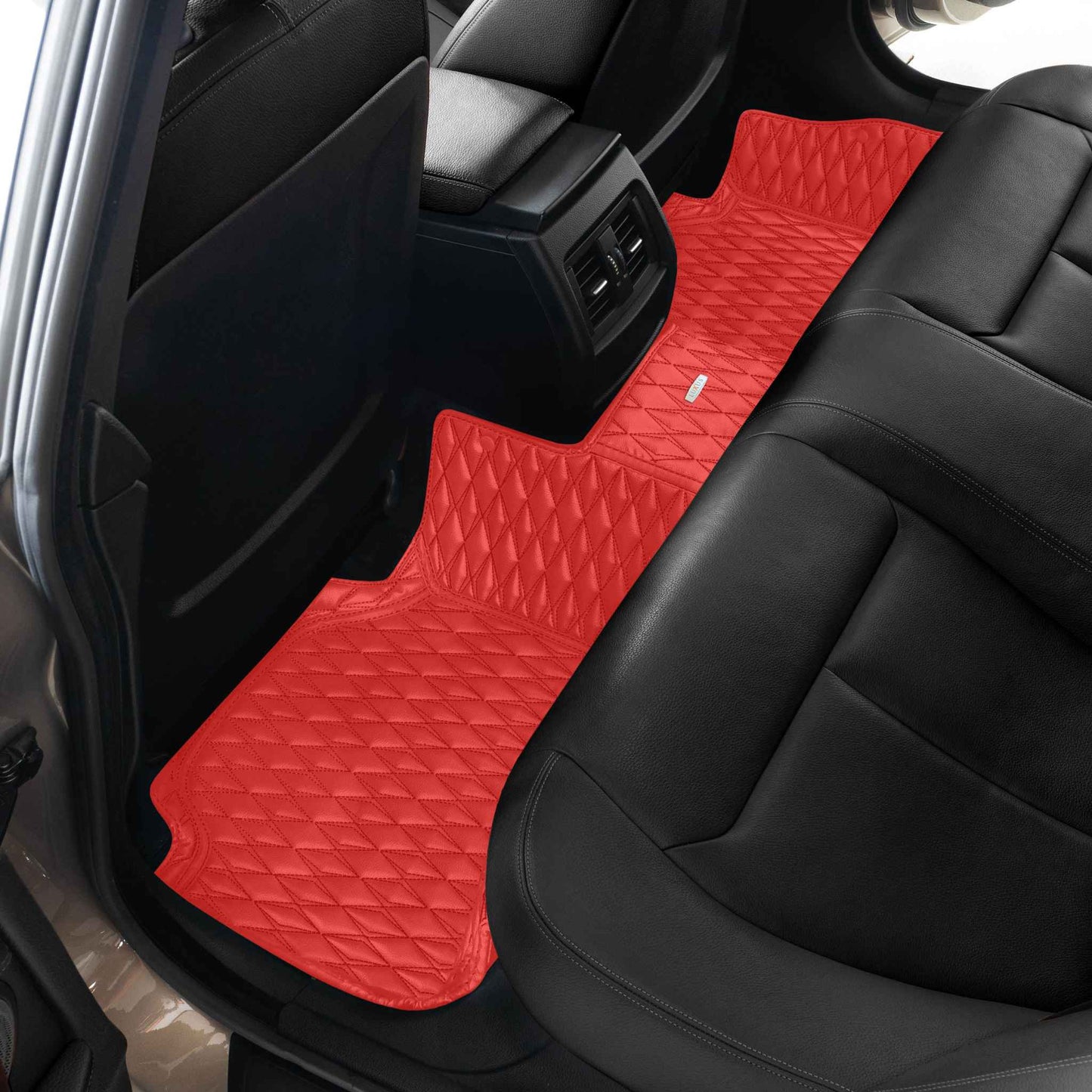 Tapis de Sol 3D sur Mesure Premium Luxus – Motif Double Losange Rouge Ferrari