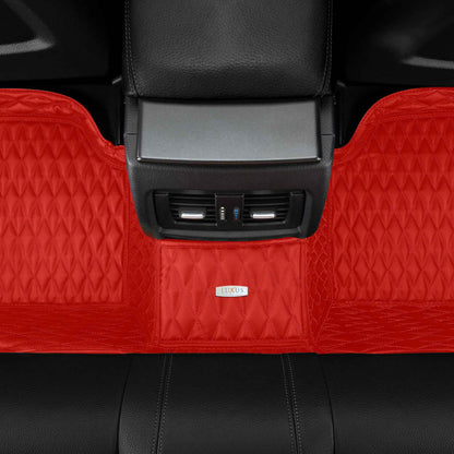 Tapis de Sol 3D sur Mesure Premium Luxus – Motif Double Losange Rouge Ferrari