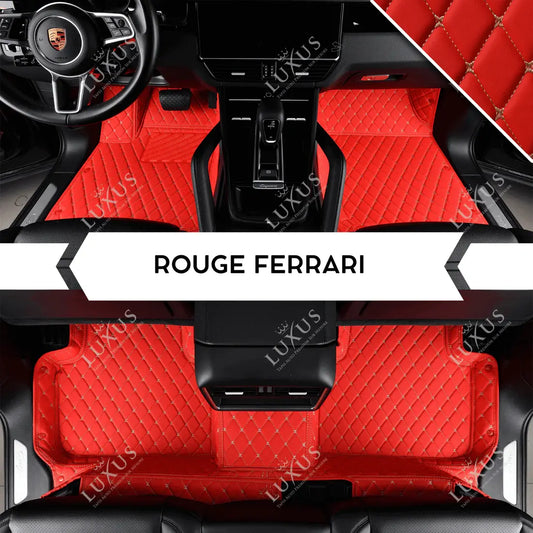 Tapis de Sol 3D sur Mesure Premium Luxus – Motif Losange Rouge Ferrari