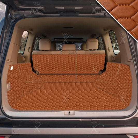 Tapis de Coffre 3D Intégral sur Mesure Premium Luxus – Motif Nid d’Abeille Marron Caramel