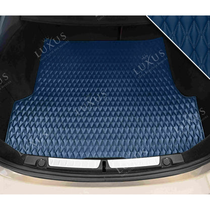 Tapis de Coffre sur Mesure Premium Luxus – Motif Double Losange Bleu Nuit