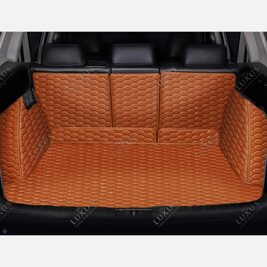 Tapis de Coffre 3D Intégral sur Mesure Premium Luxus – Motif Nid d’Abeille Marron Caramel