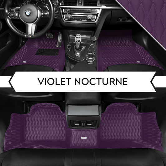 Tapis de Sol Premium Sur Mesure en 3D | Motif Double Losange | Violet Nocturne