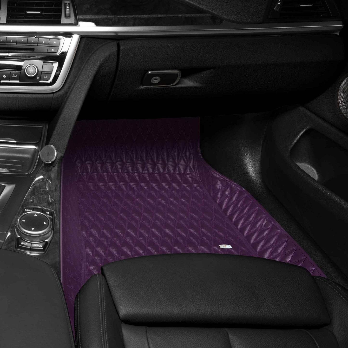 Tapis de Sol Premium Sur Mesure en 3D | Motif Double Losange | Violet Nocturne