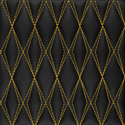 Tapis de Sol 3D sur Mesure Premium Luxus – Motif Double Losange Noir avec Surpiqûres Jaunes