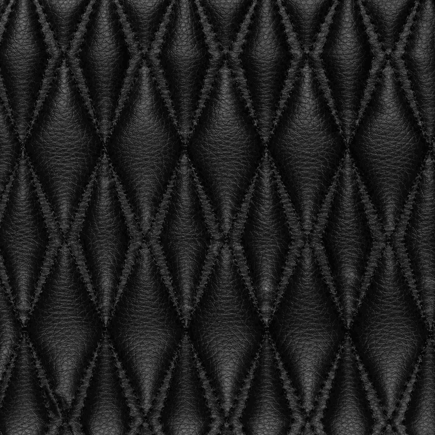 Tapis de Sol 3D sur Mesure Premium Luxus – Motif Double Losange Noir avec Surpiqûres Noires