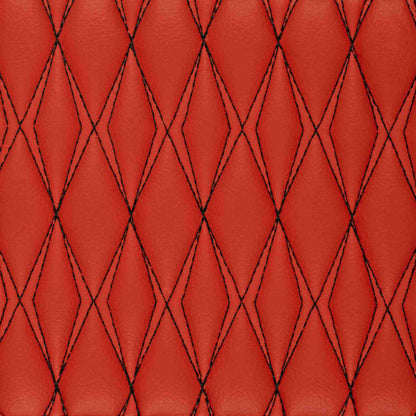Tapis de Coffre sur Mesure Premium Luxus – Motif Double Losange Rouge Ferrari avec Surpiqûres Noires