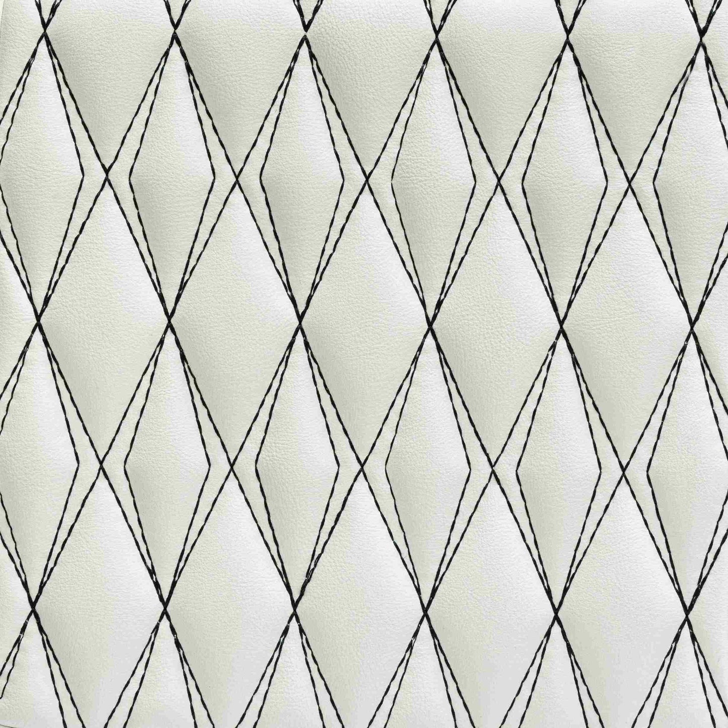 Tapis de Coffre sur Mesure Premium Luxus – Motif Double Losange Blanc Neige avec Surpiqûres Noires