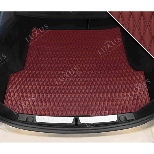 Tapis de Coffre sur Mesure Premium Luxus – Motif Double Losange Rouge Bordeaux