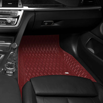Tapis de Sol 3D sur Mesure Premium Luxus – Motif Double Losange Rouge Bordeaux