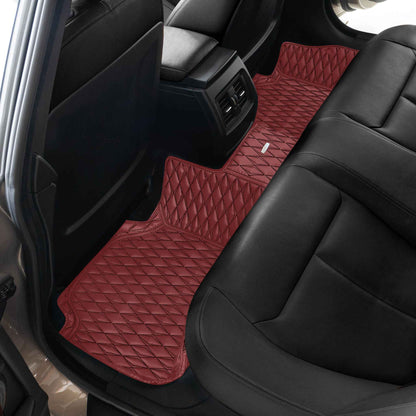 Tapis de Sol 3D sur Mesure Premium Luxus – Motif Double Losange Rouge Bordeaux
