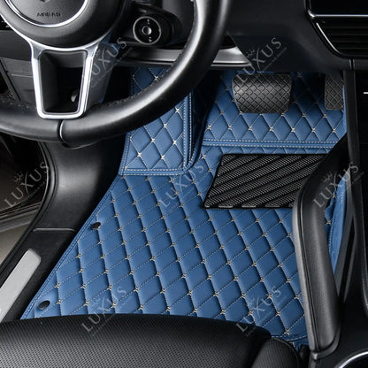 Tapis de Sol 3D sur Mesure Premium Luxus – Motif Losange Bleu Vintage