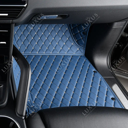 Tapis de Sol 3D sur Mesure Premium Luxus – Motif Losange Bleu Vintage