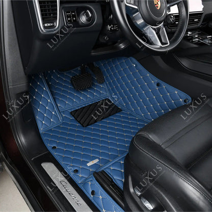 Tapis de Sol 3D sur Mesure Premium Luxus – Motif Losange Bleu Vintage
