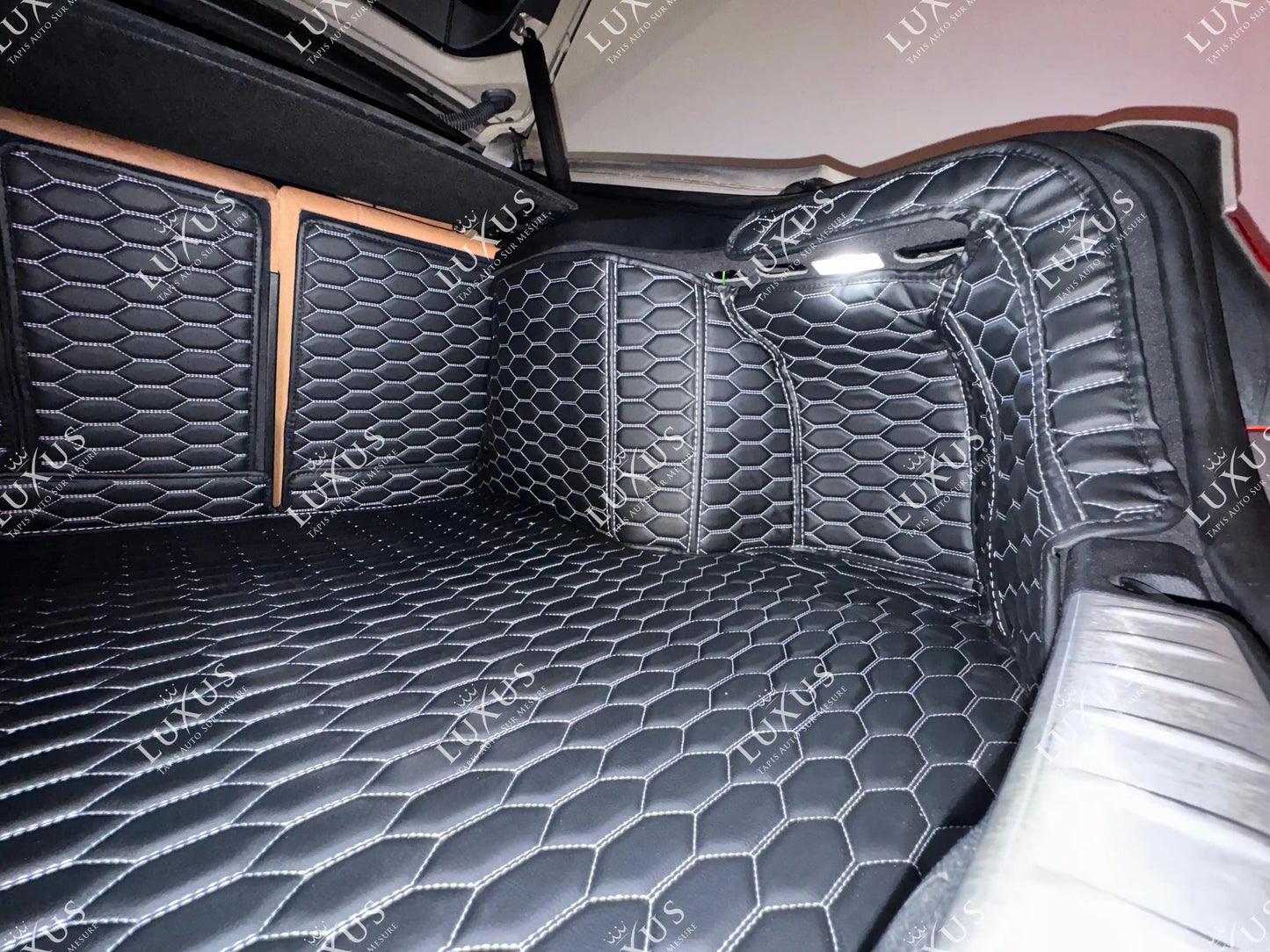 Tapis de Coffre 3D Intégral sur Mesure Premium Luxus – Motif Nid d’Abeille Marron Chocolat