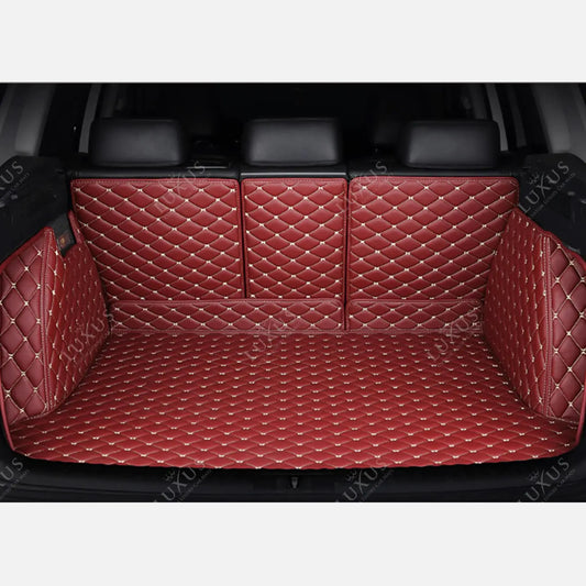 Tapis de coffre 3D intégral sur mesure premium Luxus – motif losange rouge cerise