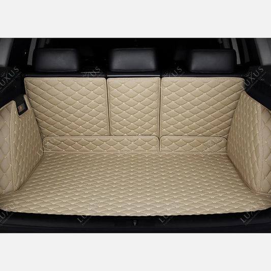 Tapis de coffre 3D intégral sur mesure premium Luxus – motif losange beige crème