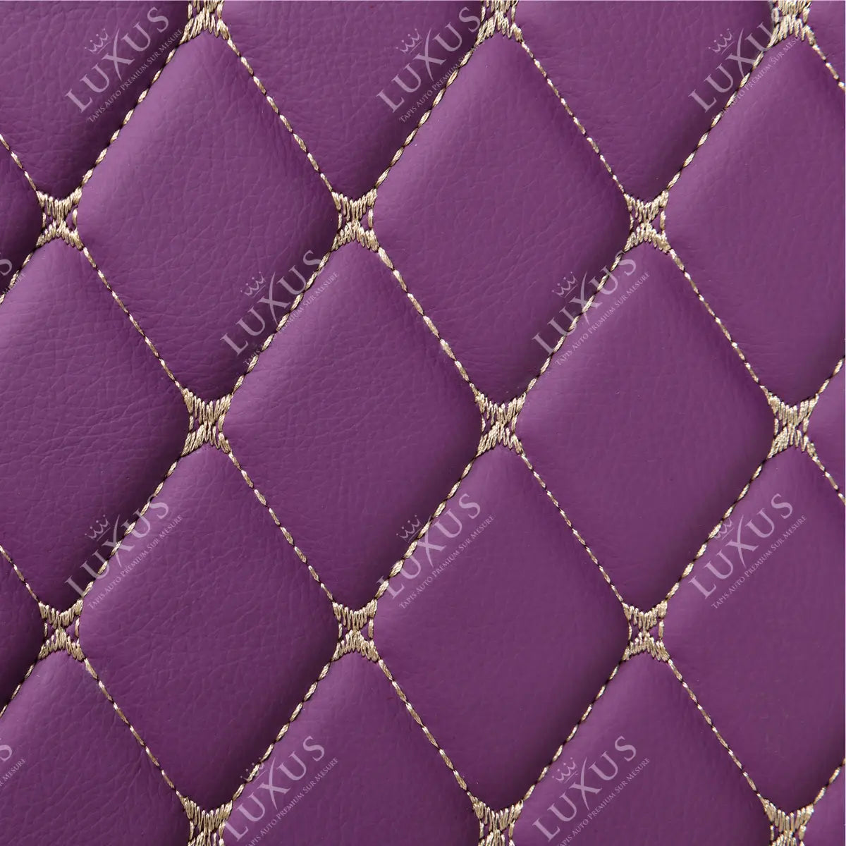 Tapis de Coffre sur Mesure Premium Luxus – Motif Losange Mauve Lavande