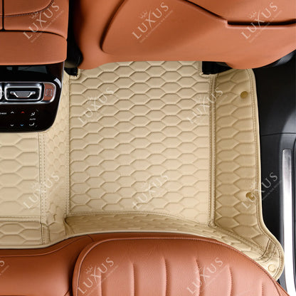 Tapis de Sol 3D sur Mesure Premium Luxus – Motif Nid d’Abeille Beige Crème