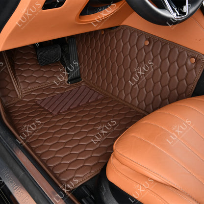 Tapis de Sol 3D sur Mesure Premium Luxus – Motif Nid d’Abeille Marron Chocolat