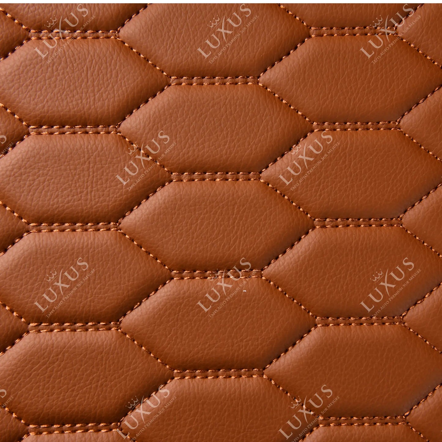 Tapis de Sol 3D sur Mesure Premium Luxus – Motif Nid d’Abeille Marron Caramel