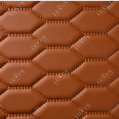 Tapis de Sol 3D sur Mesure Premium Luxus – Motif Nid d’Abeille Marron Caramel