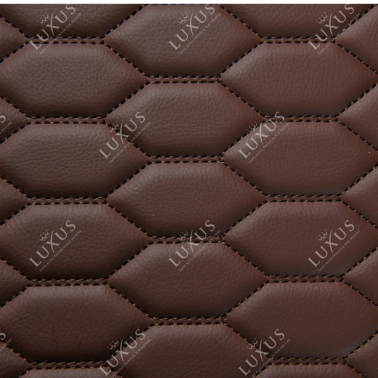 Tapis de Sol 3D sur Mesure Premium Luxus – Motif Nid d’Abeille Marron Chocolat