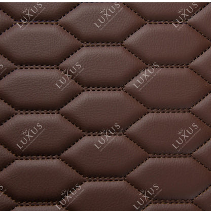 Tapis de Sol 3D sur Mesure Premium Luxus – Motif Nid d’Abeille Marron Chocolat