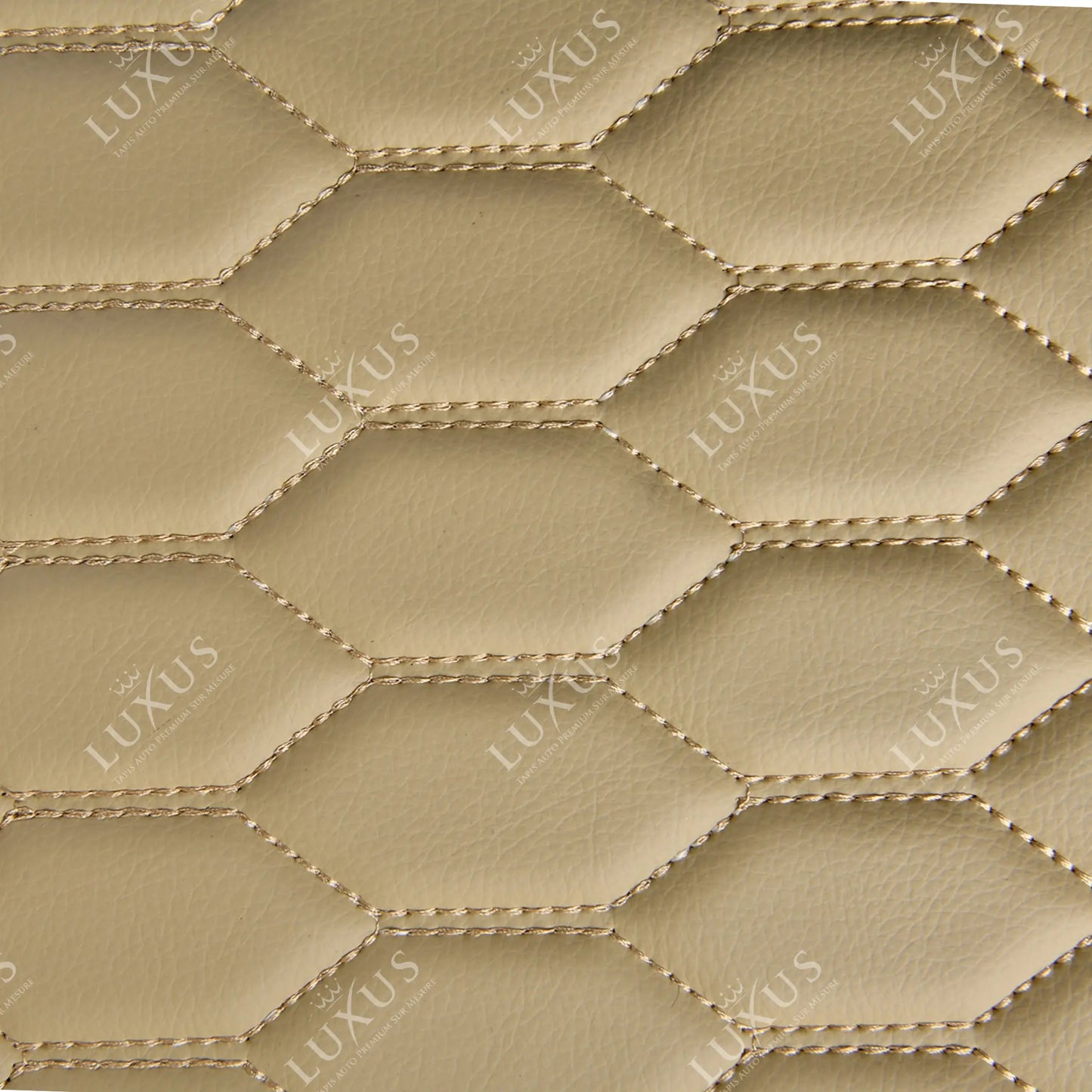 Tapis de Sol 3D sur Mesure Premium Luxus – Motif Nid d’Abeille Beige Crème