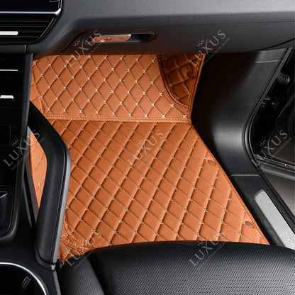 Tapis de Sol 3D sur Mesure Premium Luxus – Motif Losange Marron Caramel