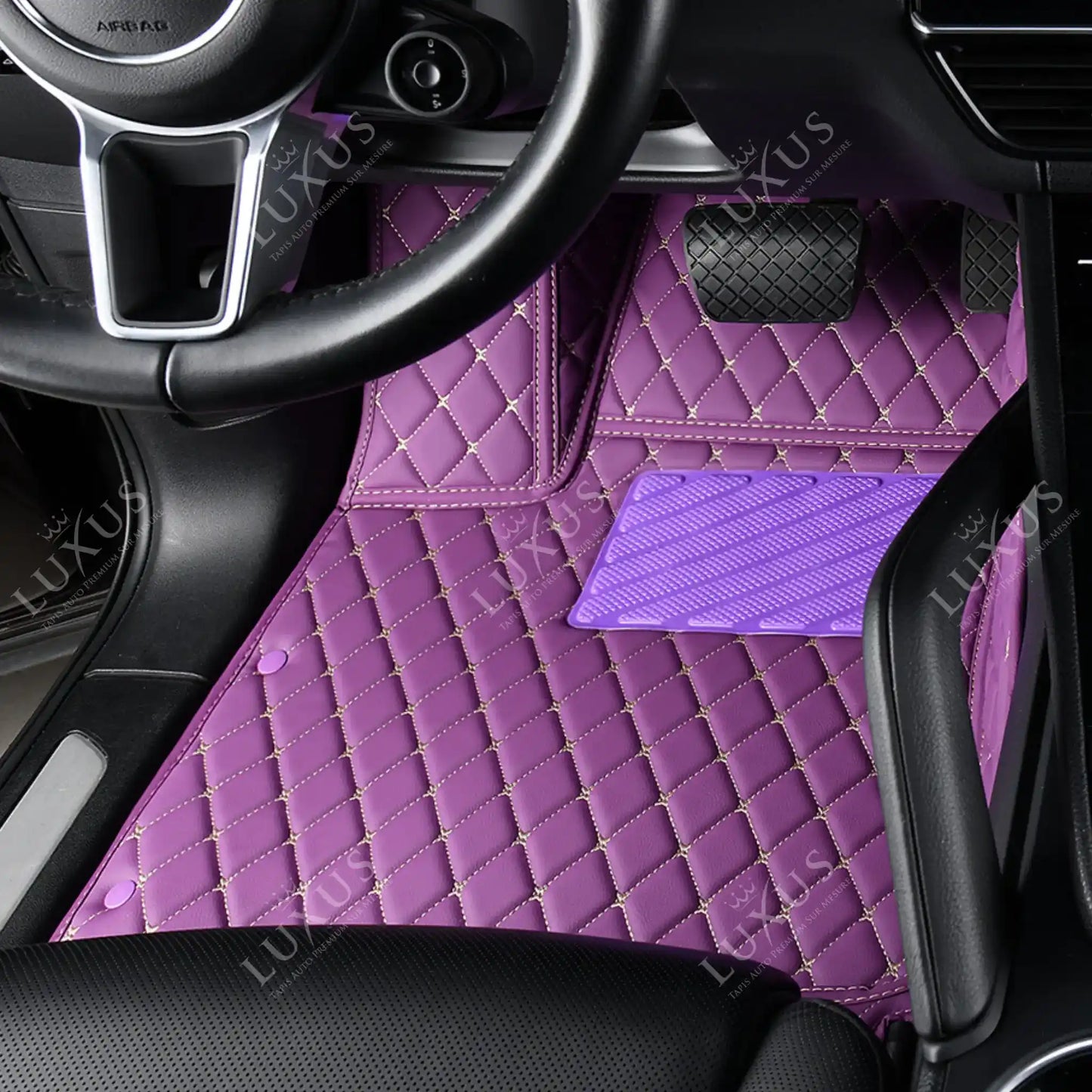 Tapis de Sol 3D sur Mesure Premium Luxus – Motif Losange Mauve Lavande