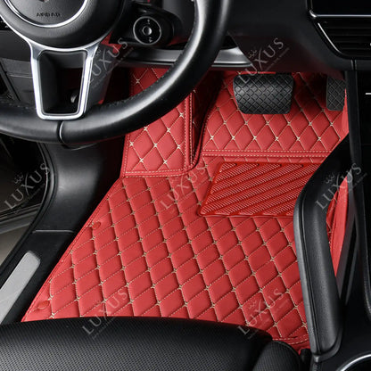 Tapis de Sol 3D sur Mesure Premium Luxus – Motif Losange Rouge Cerise