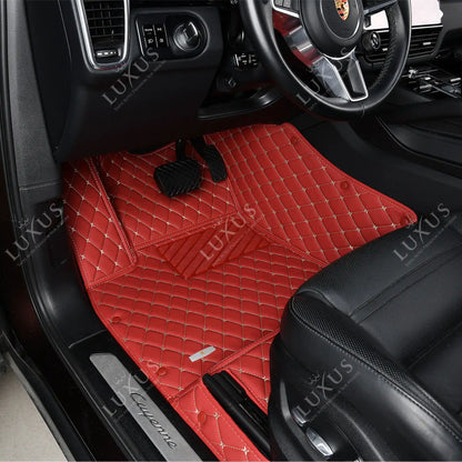 Tapis de Sol 3D sur Mesure Premium Luxus – Motif Losange Rouge Cerise