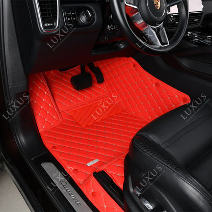 Tapis de Sol 3D sur Mesure Premium Luxus – Motif Losange Rouge Ferrari