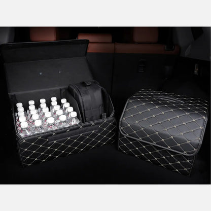 Boite de Rangement Voiture | Motif Losange | Gris