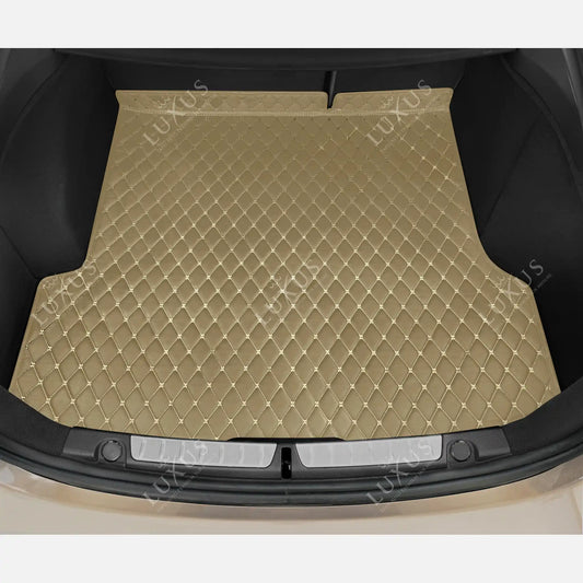 Tapis de Coffre sur Mesure Premium Luxus – Motif Losange Beige Crème
