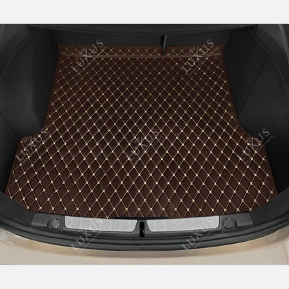 Tapis de Coffre sur Mesure Premium Luxus – Motif Losange Marron Chocolat