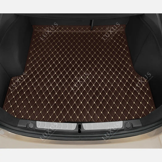 Tapis de Coffre sur Mesure Premium Luxus – Motif Losange Marron Chocolat