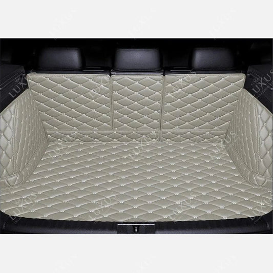 Tapis de Coffre 3D Intégral sur Mesure Premium Luxus – Motif Losange Gris Perle