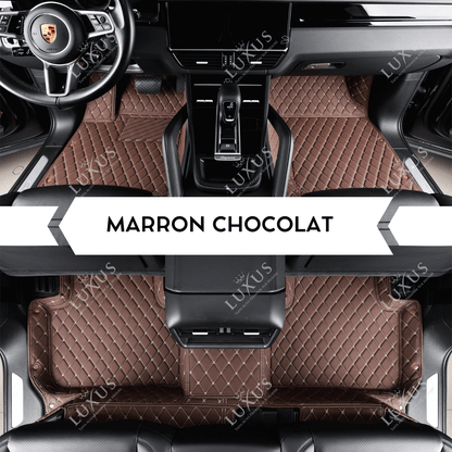 Tapis de Sol 3D sur Mesure Premium Luxus – Motif Losange Marron Chocolat
