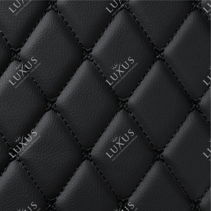 Tapis de Sol 3D Sur Mesure Premium Luxus – Motif Losange Noir avec Surpiqûres Noires