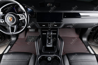 Luxus Tapis de Sol Premium 3D sur Mesure – Motif Bandes Noir
